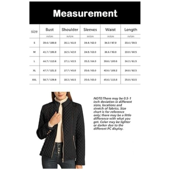 Women's Stand Collar Lightweight Quilted Puffer Jacket Padded Zip Coat - Picture 6 of 6